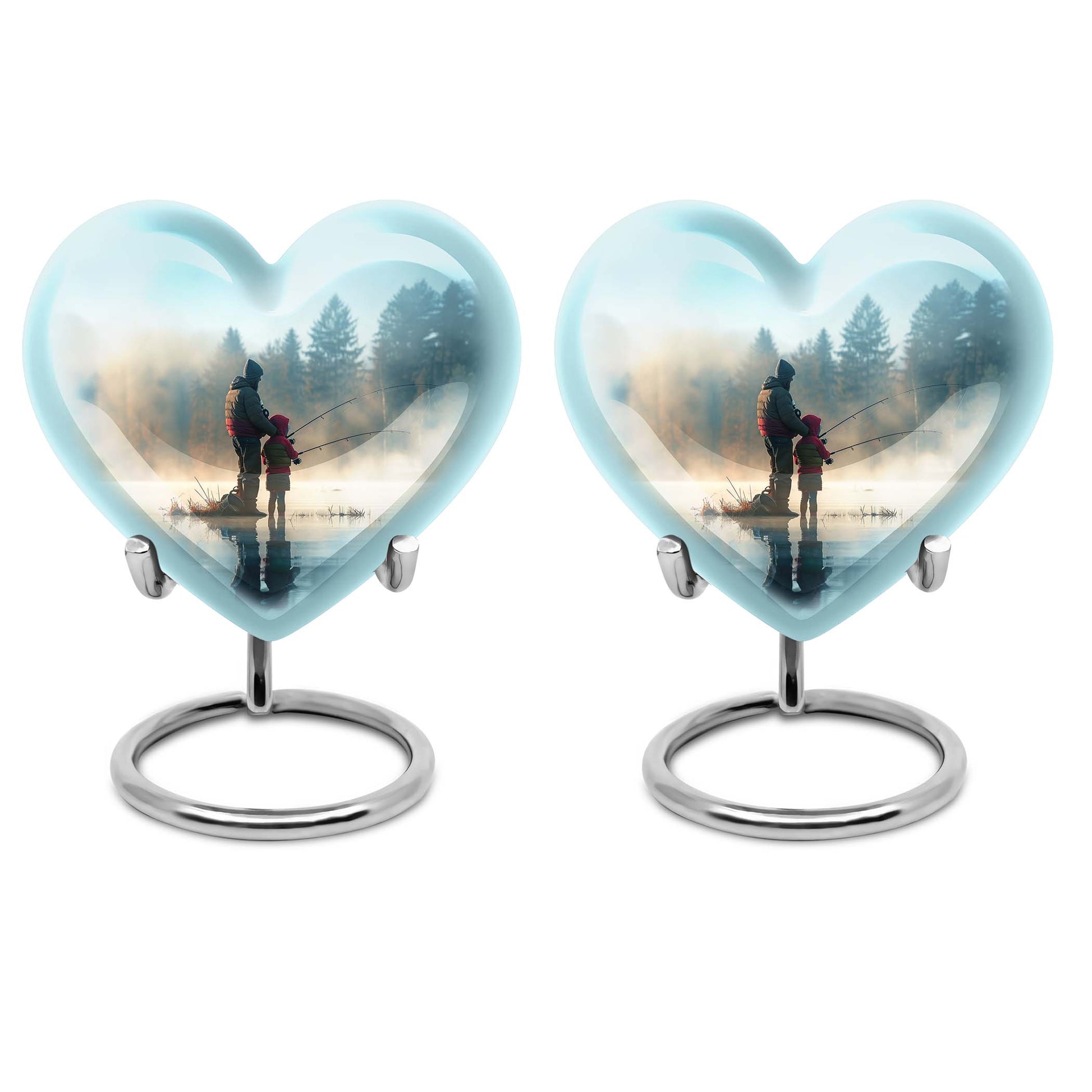 Fishing Adult Cremation Urns For Ashes - Father And Daughter Memorial Urn