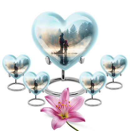 Heart-shaped fishing urn