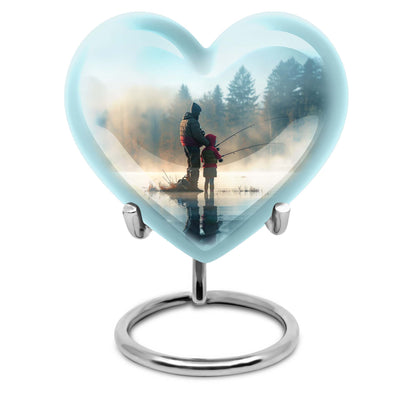 Heart-shaped fishing urn