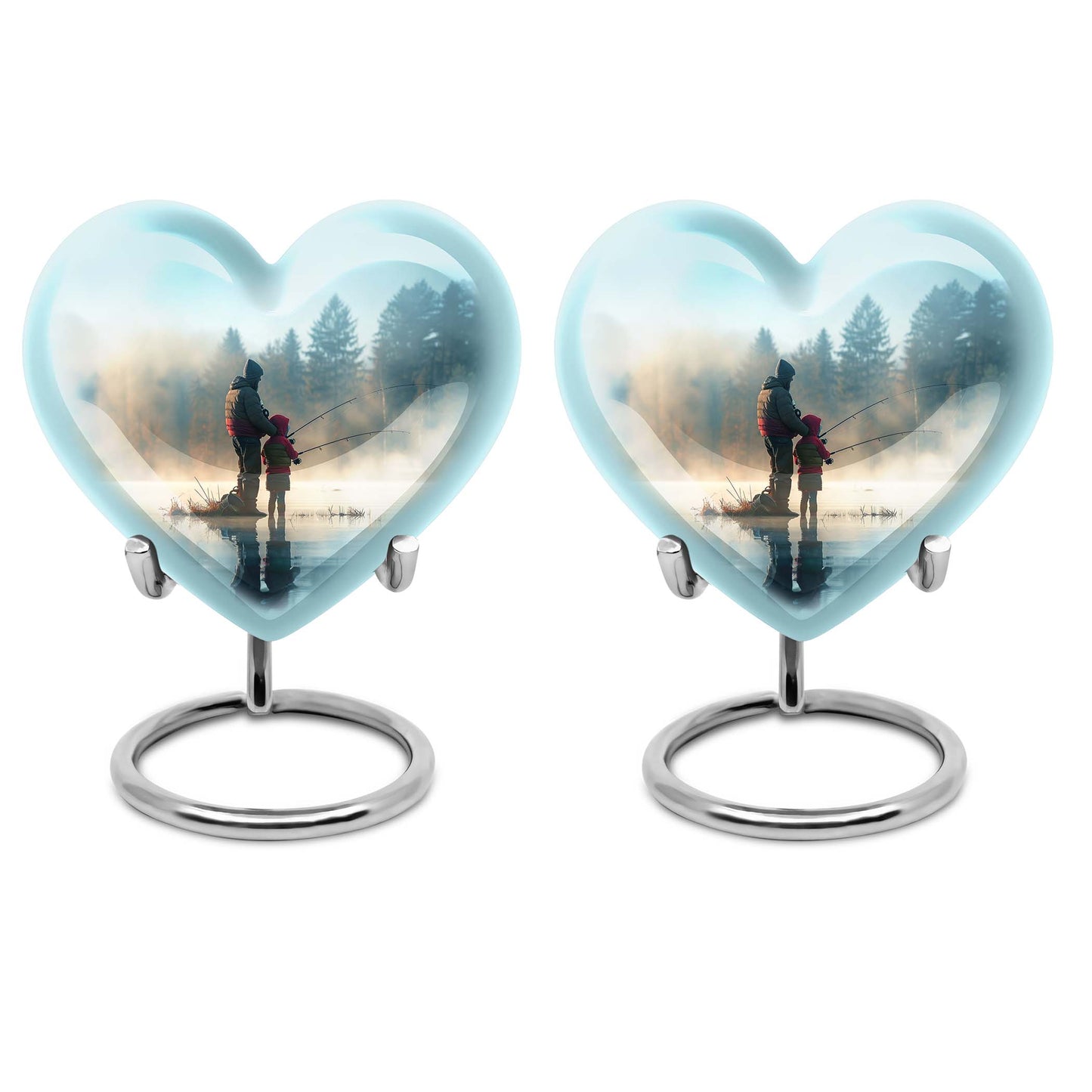 Heart-shaped fishing urn