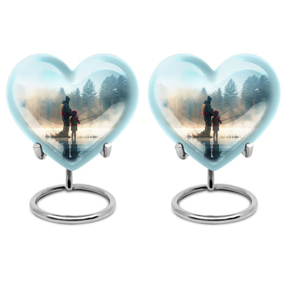 Heart-shaped fishing urn