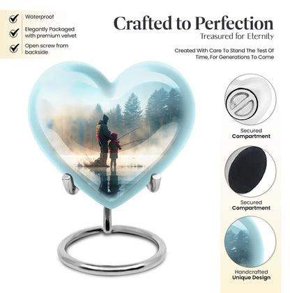 Heart-shaped fishing urn