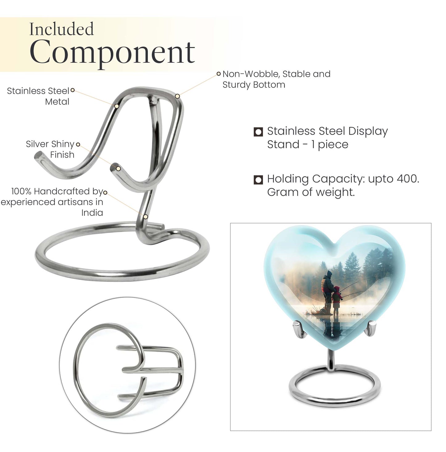 Heart-shaped fishing urn