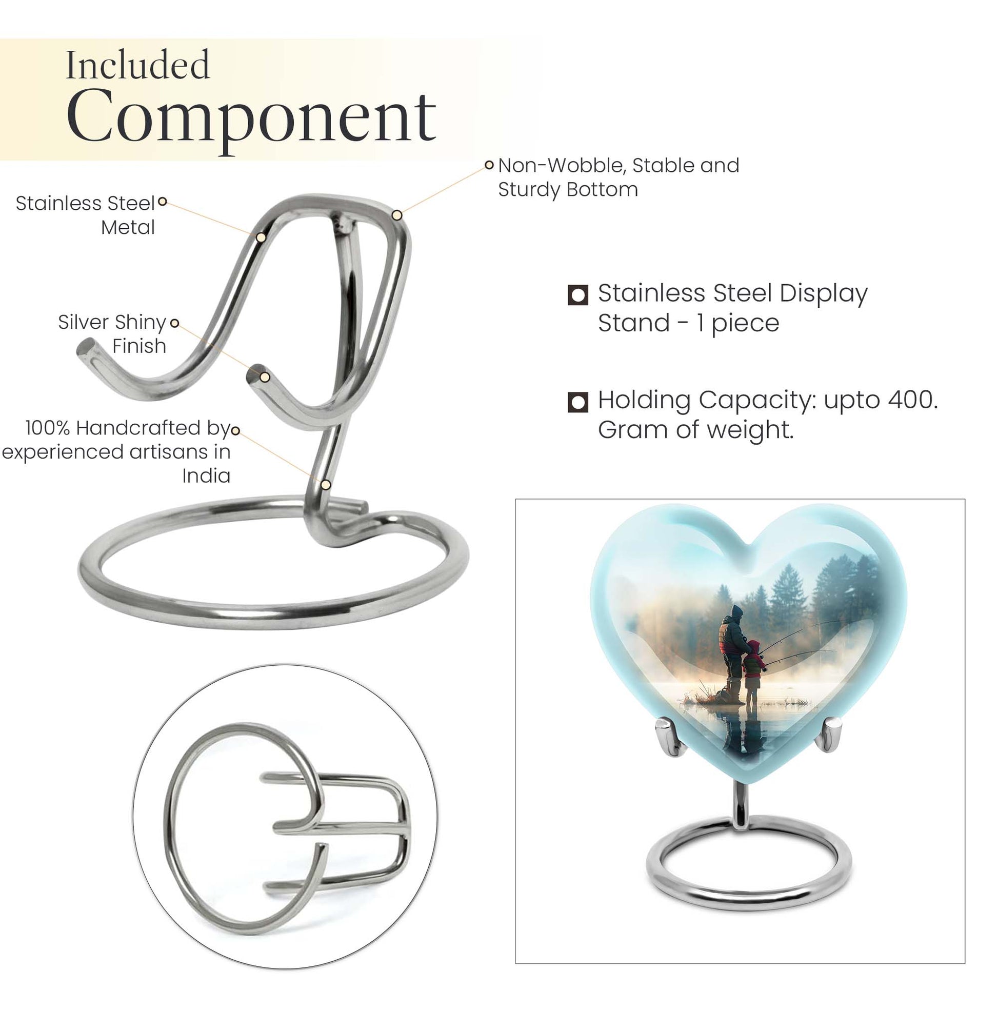 Heart-shaped fishing urn