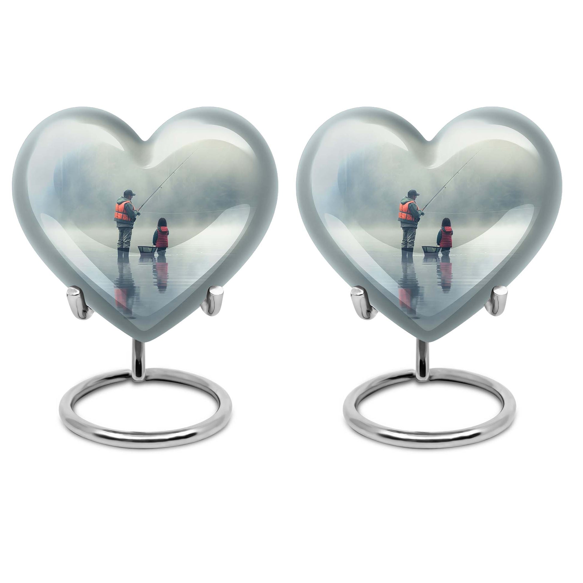 Fishing Memorial Urn For Fathers - Fishermen Cremation Urn For Funeral