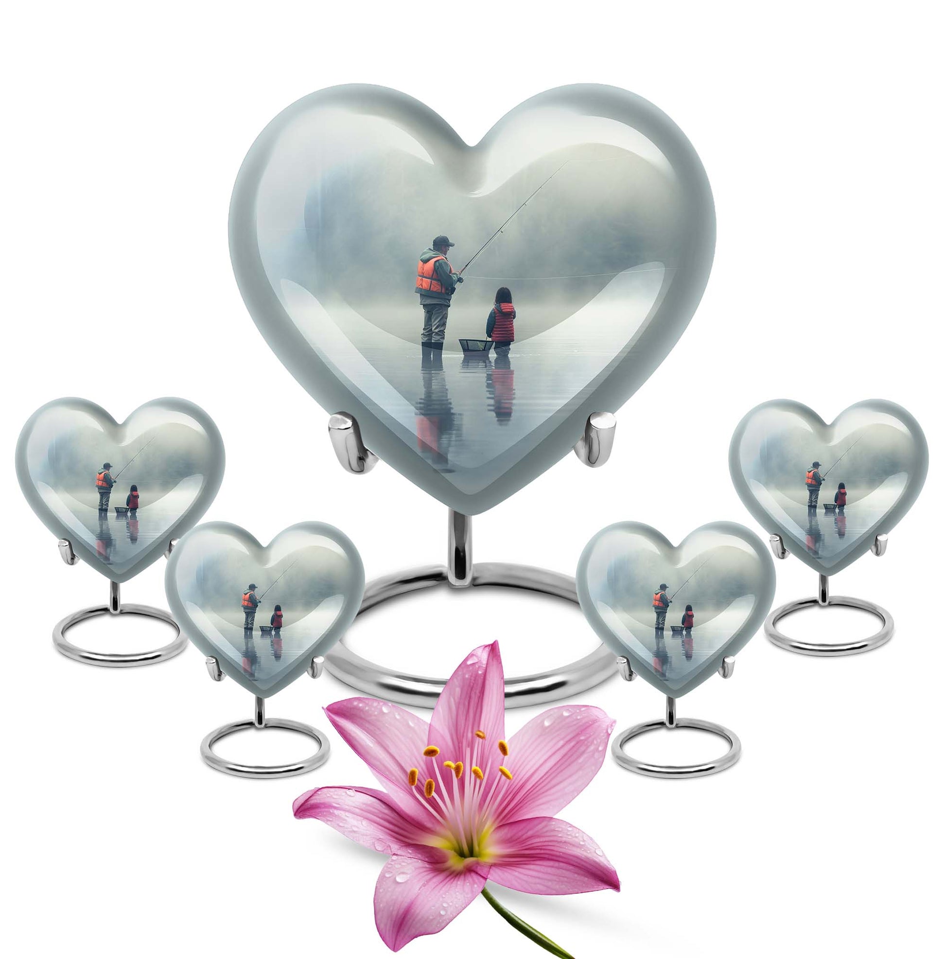 Fishing Memorial Urn For Fathers - Fishermen Cremation Urn For Funeral