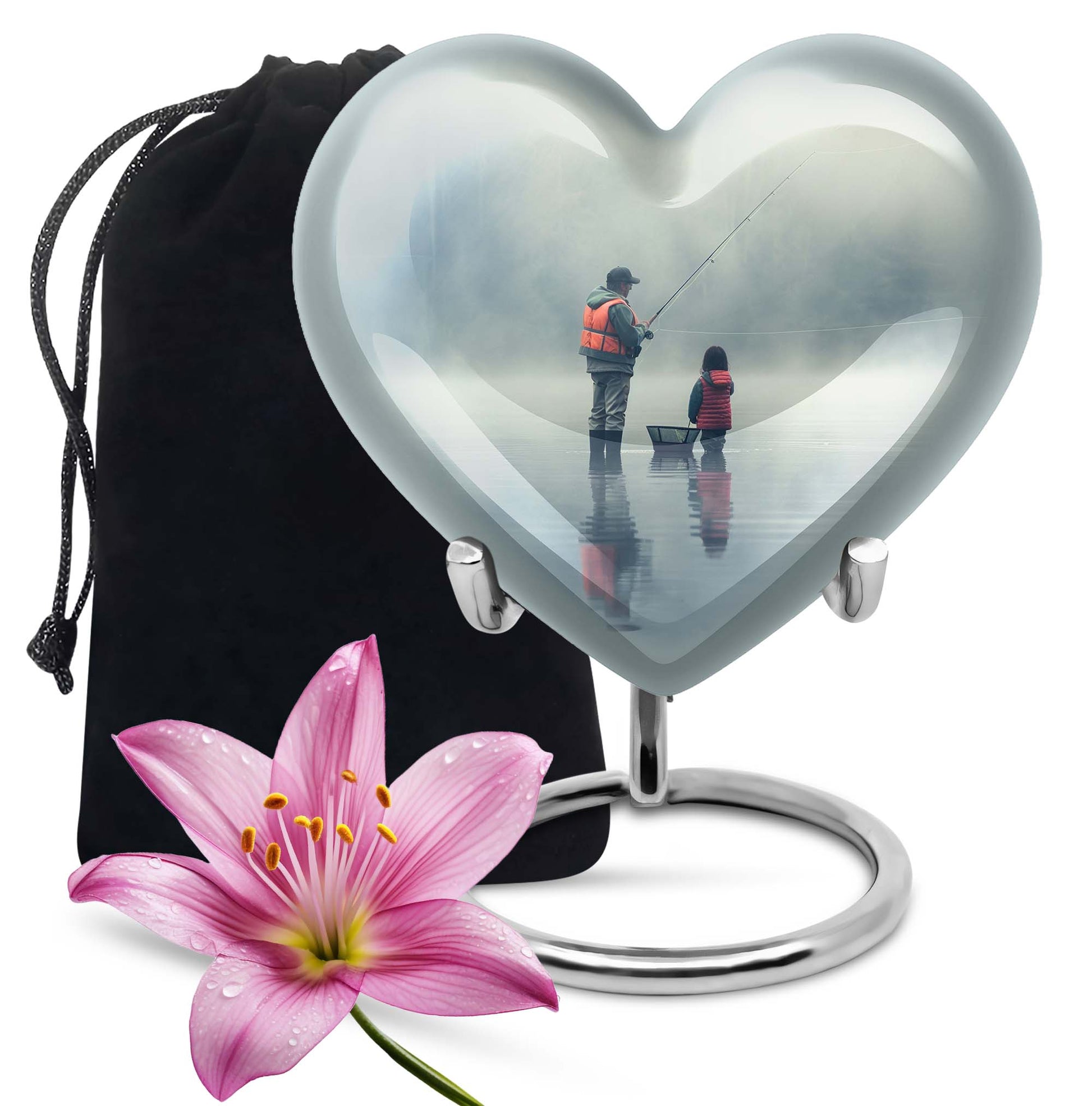 Fishing Memorial Urn For Fathers - Fishermen Cremation Urn For Funeral