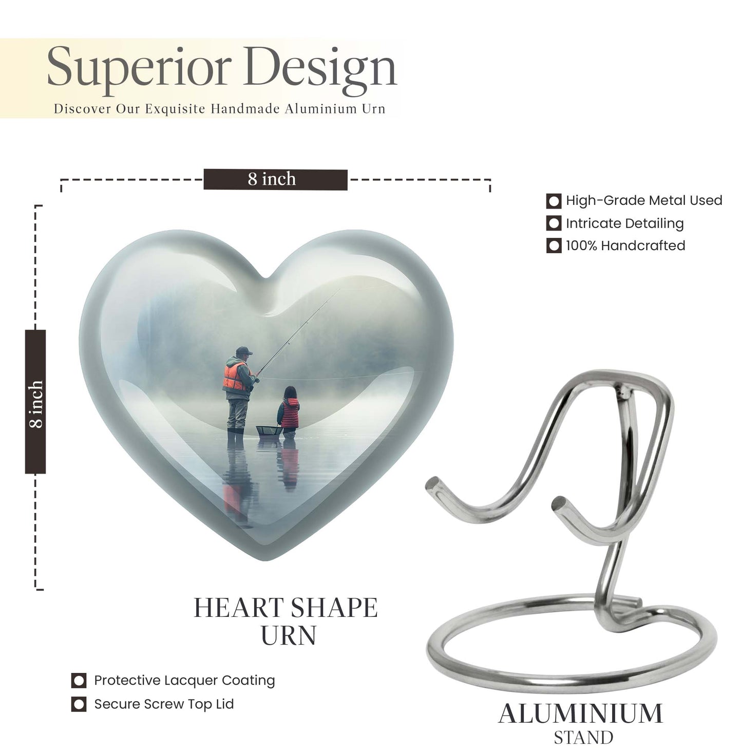 Heart-design Fishing Urn