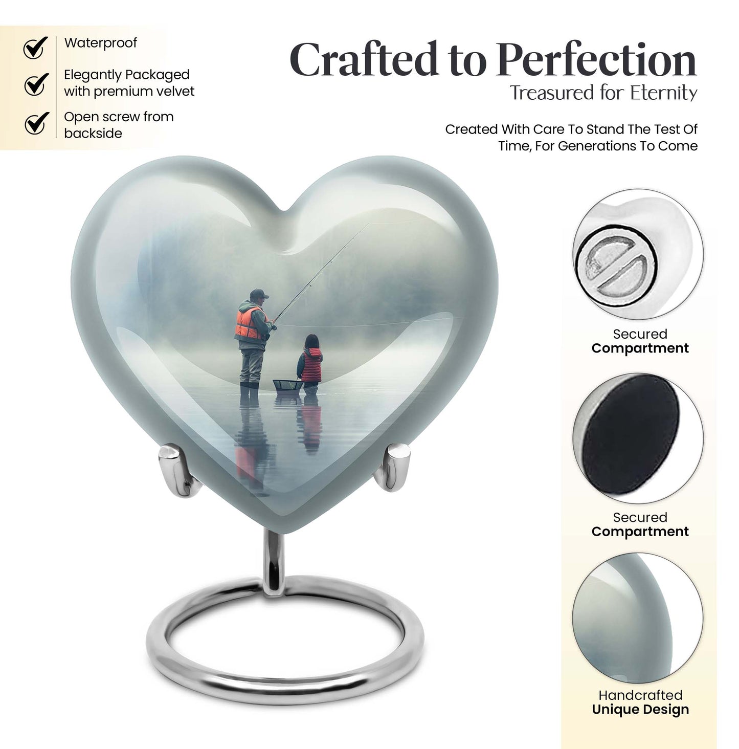 Heart-design Fishing Urn