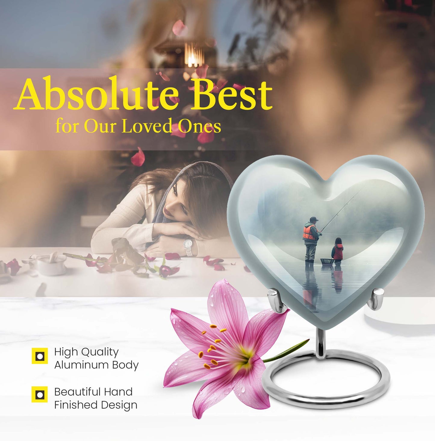 Heart-design Fishing Urn
