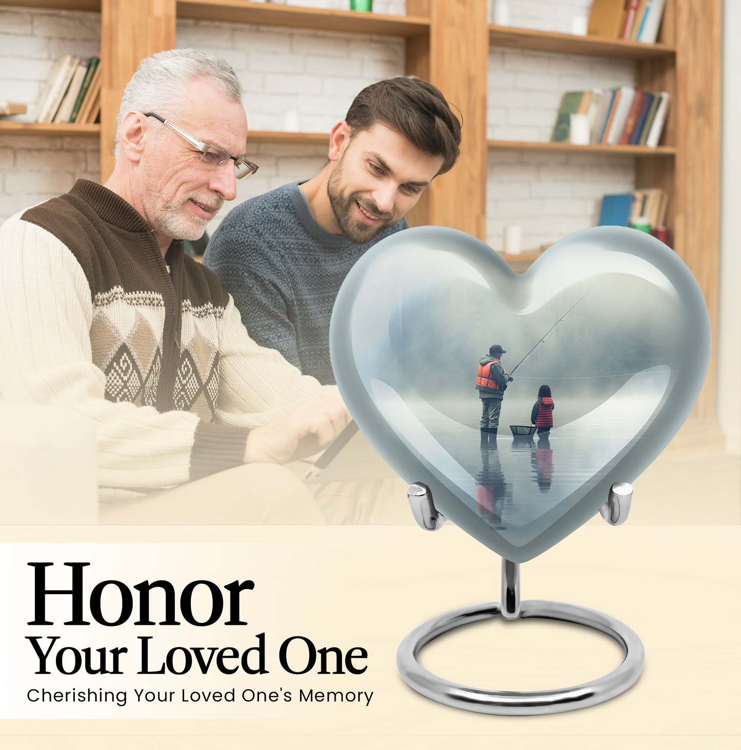 Heart-design Fishing Urn