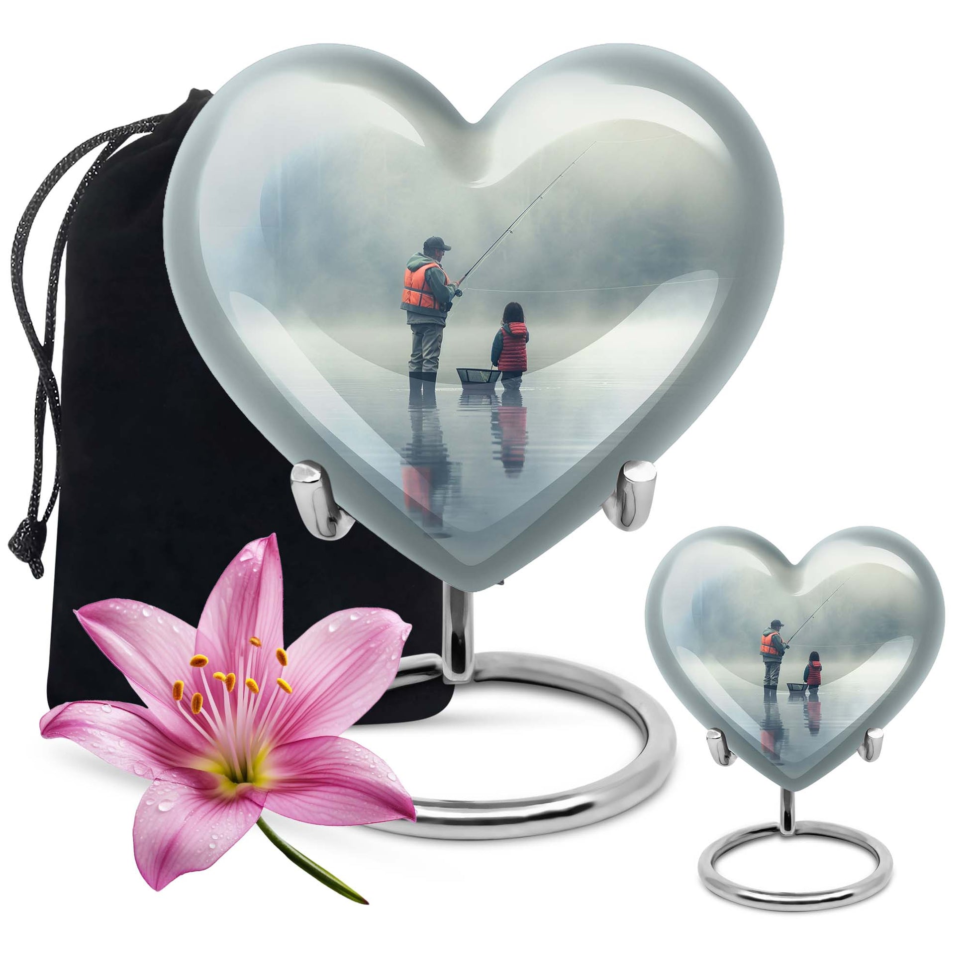 Fishing Memorial Urn For Fathers - Fishermen Cremation Urn For Funeral