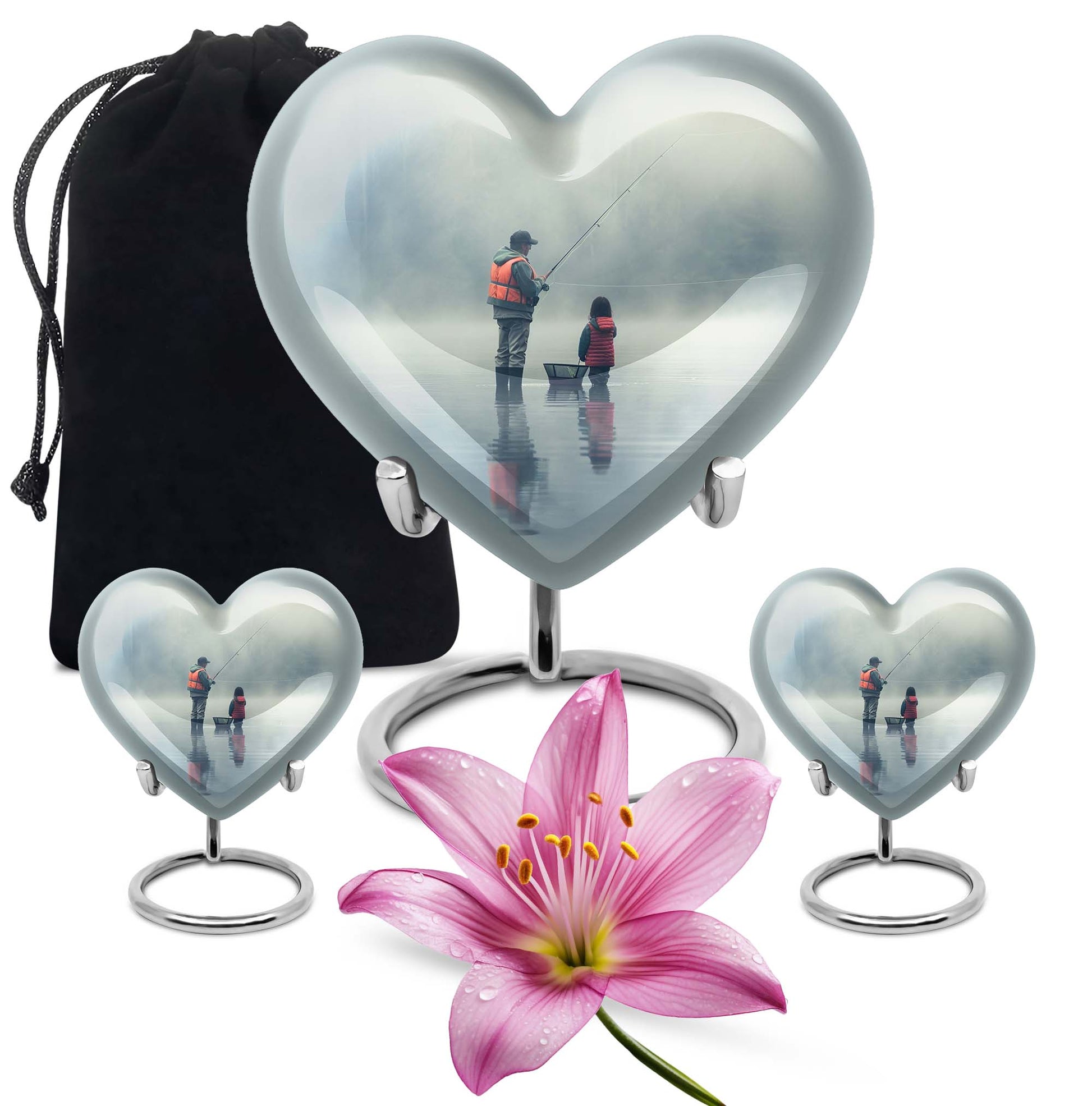 Fishing Memorial Urn For Fathers - Fishermen Cremation Urn For Funeral