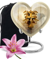 Heart-shaped Catholic cremation urn
