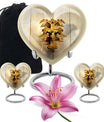 Heart-shaped Catholic cremation urn