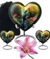 heart-shaped parrot urn for human ashes