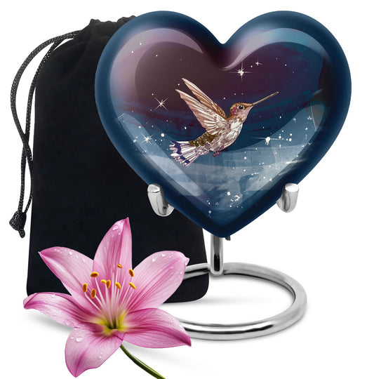 10-inch heart-shaped hummingbird burial 