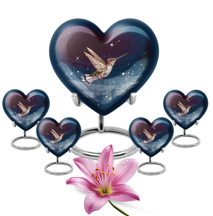 10-inch heart-shaped hummingbird burial 