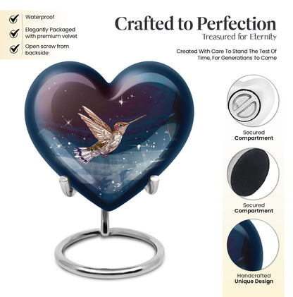 10-inch heart-shaped hummingbird burial 