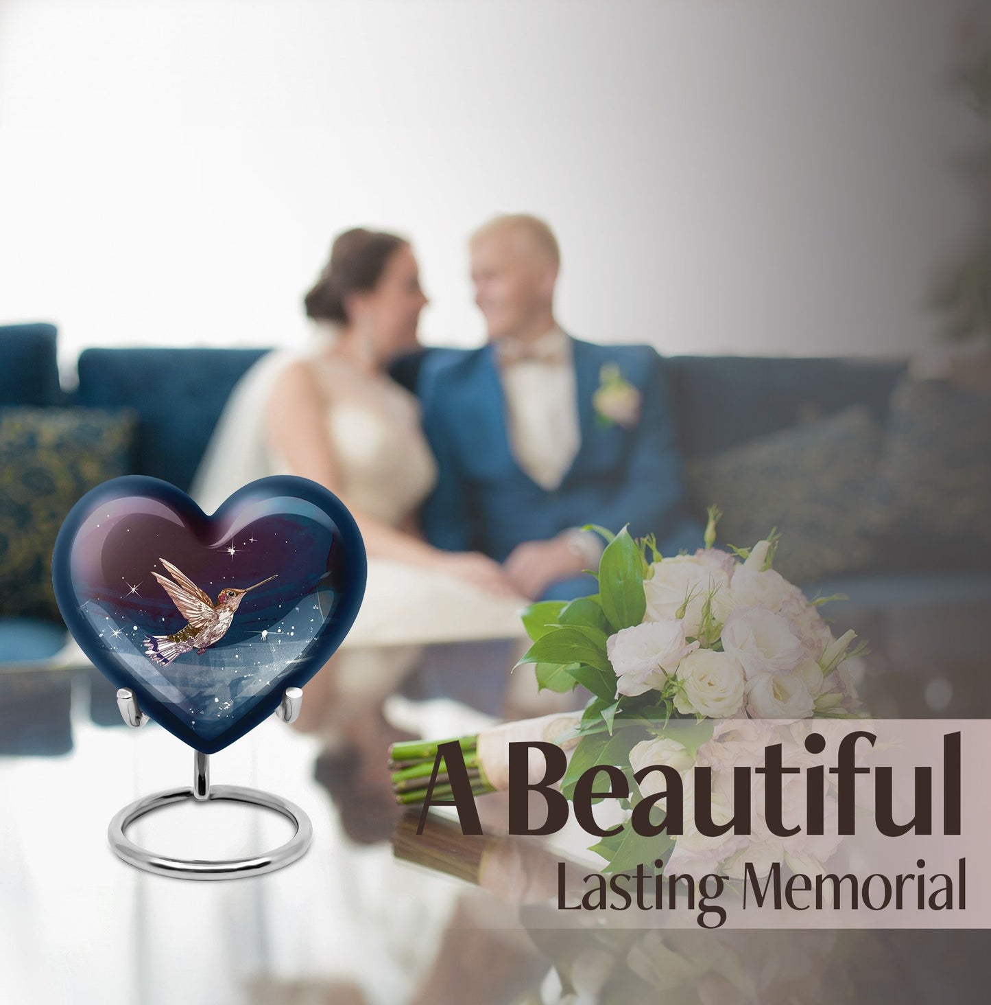 10-inch heart-shaped hummingbird burial 