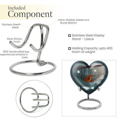 heart-shaped hummingbird urn