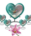 Heart-shaped 10 inch humming bird urn for men