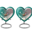 Heart-shaped 10 inch humming bird urn for men