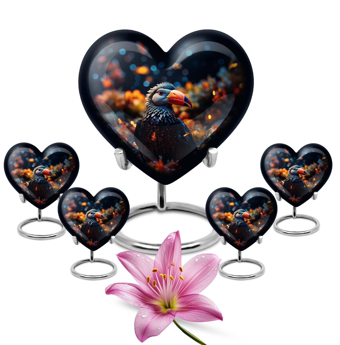 10-inch abstract design heart-shaped Toucans 