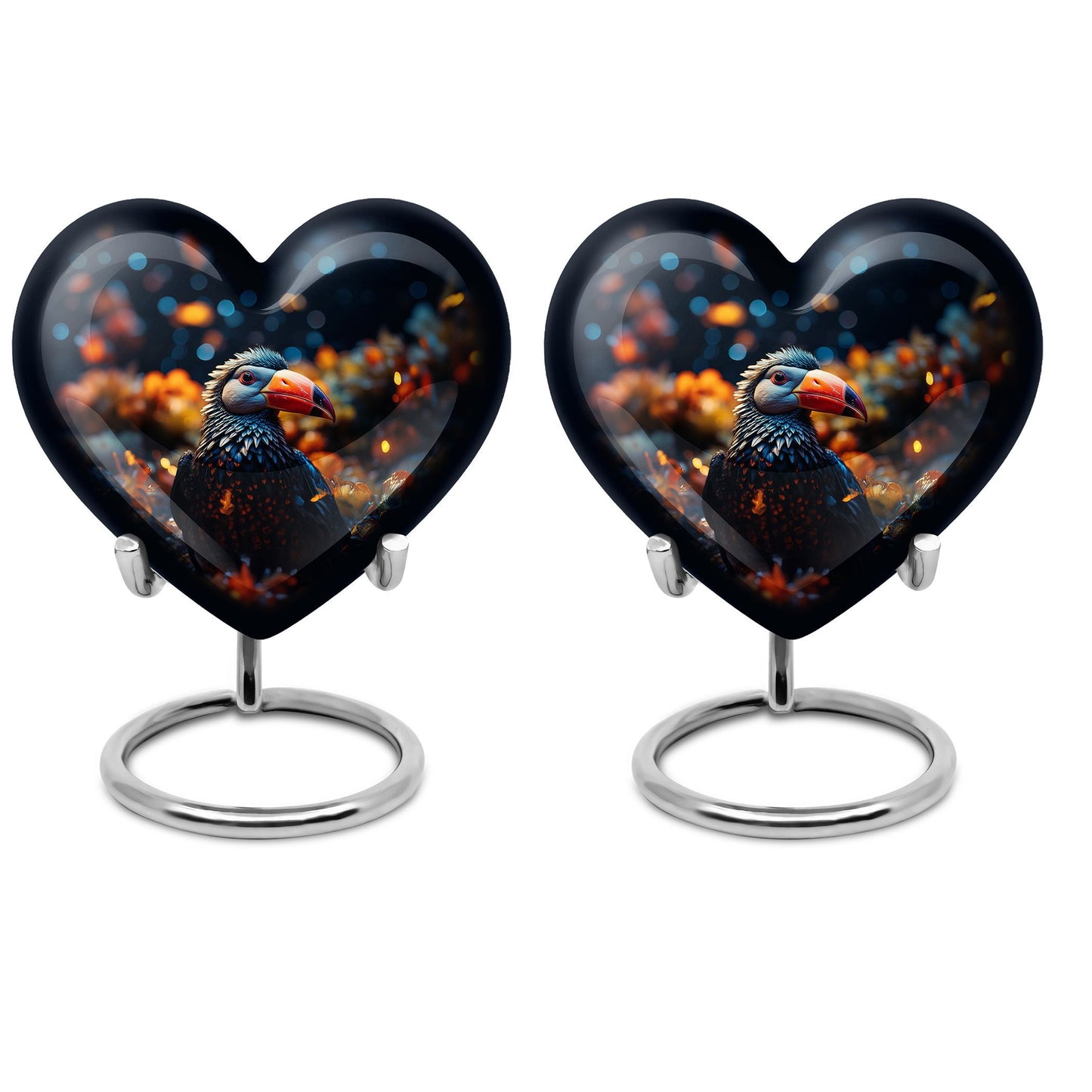 10-inch abstract design heart-shaped Toucans 