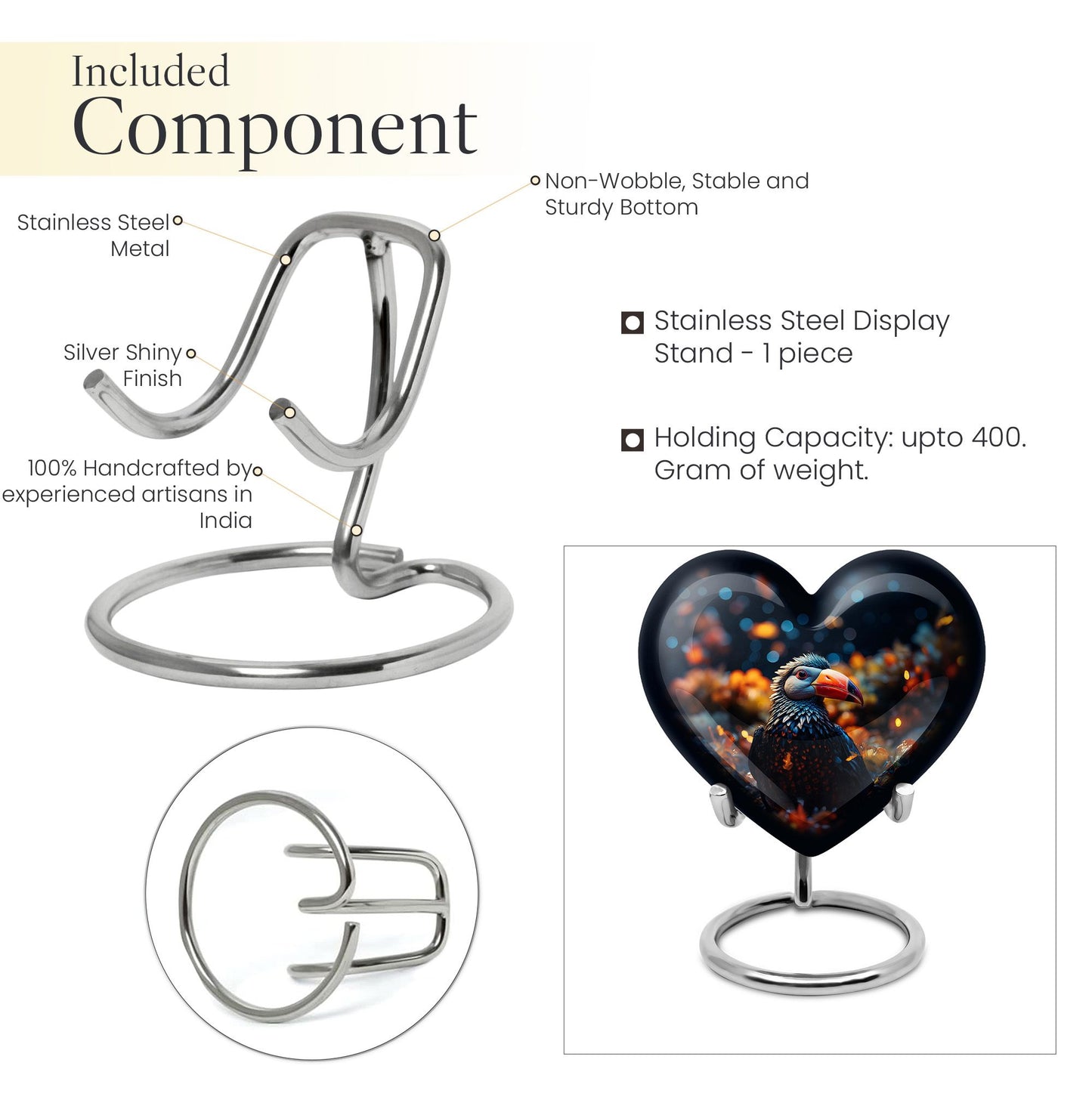 10-inch abstract design heart-shaped Toucans 