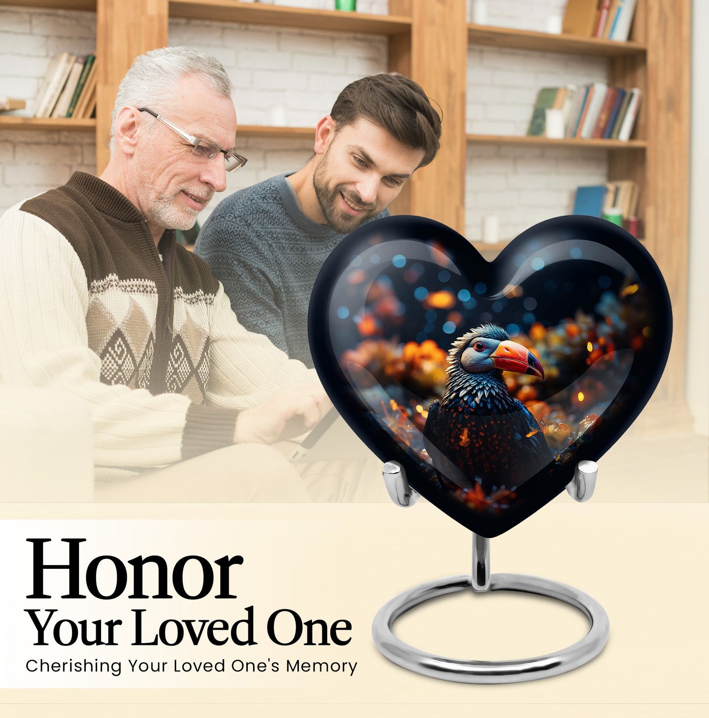 10-inch abstract design heart-shaped Toucans 