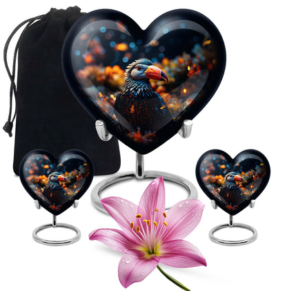 10-inch abstract design heart-shaped Toucans 