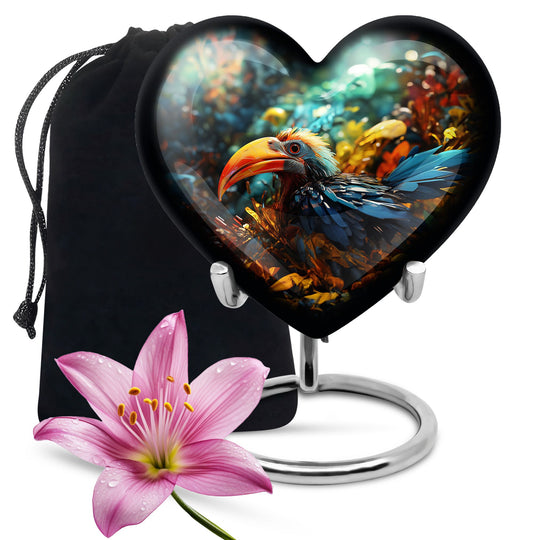 Heart Toucans Urn for adult male ashes