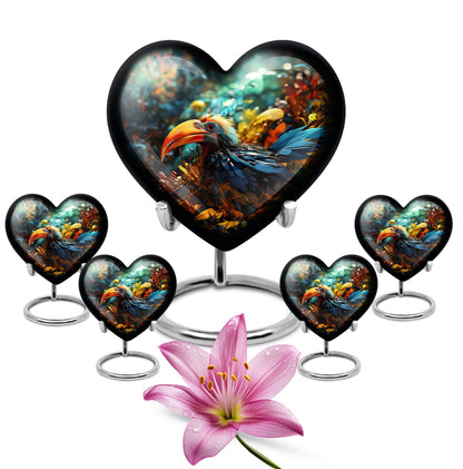 Heart Toucans Urn for adult male ashes