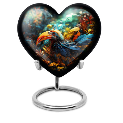 Heart Toucans Urn for adult male ashes