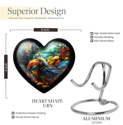 Heart Toucans Urn for adult male ashes