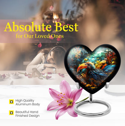 Heart Toucans Urn for adult male ashes