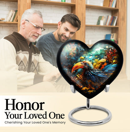Heart Toucans Urn for adult male ashes