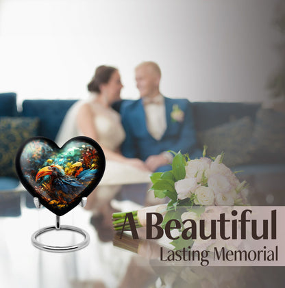 Heart Toucans Urn for adult male ashes