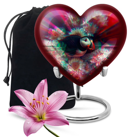 Toucans Urn, heart-shaped