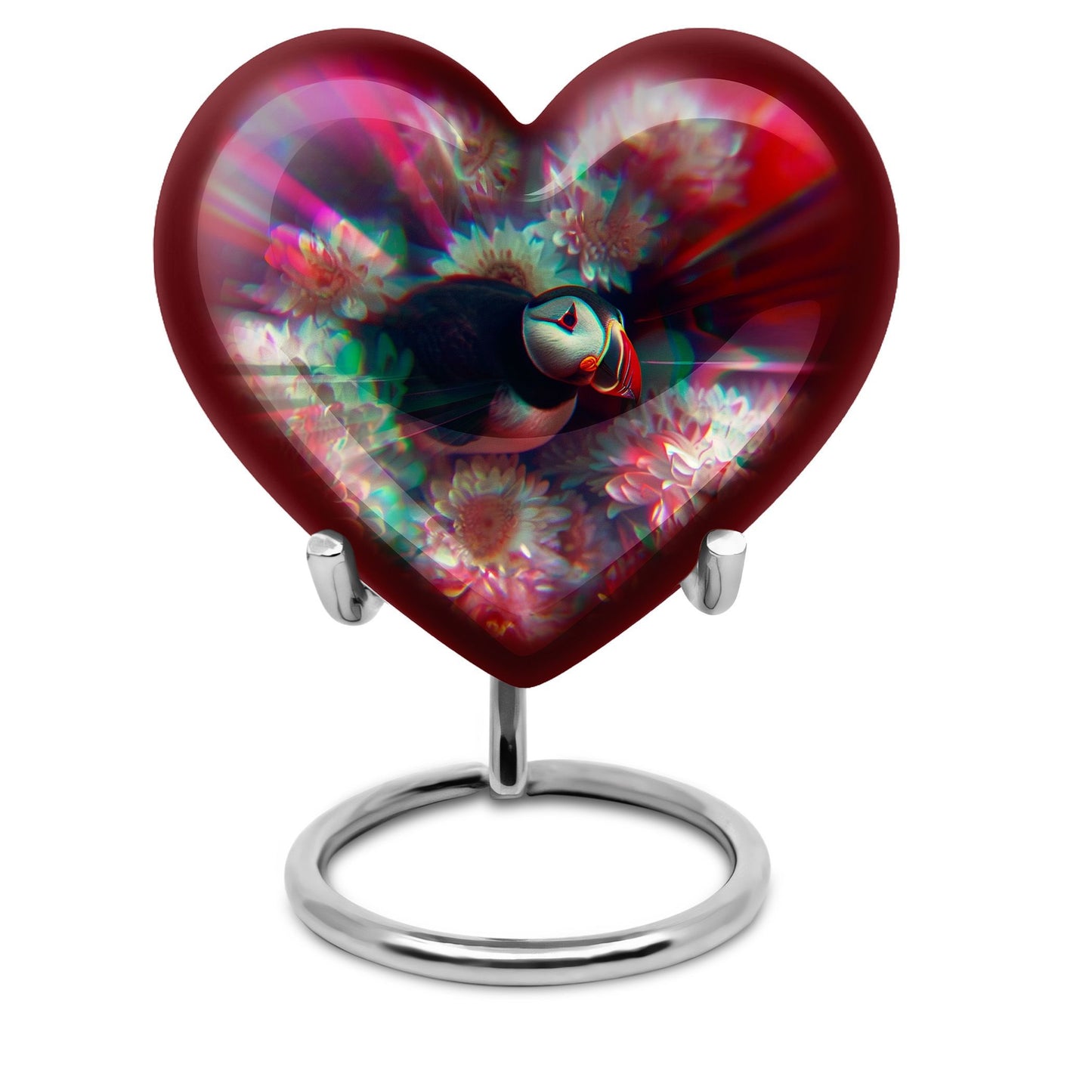 Toucans Urn, heart-shaped