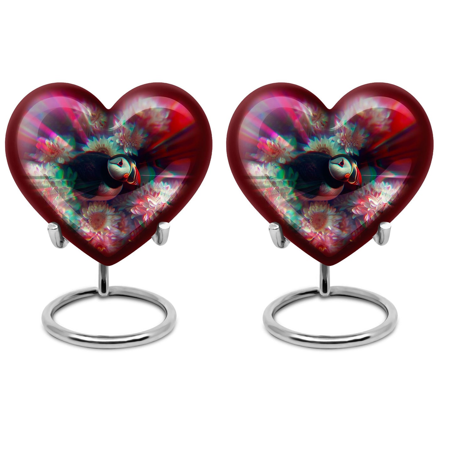 Toucans Urn, heart-shaped