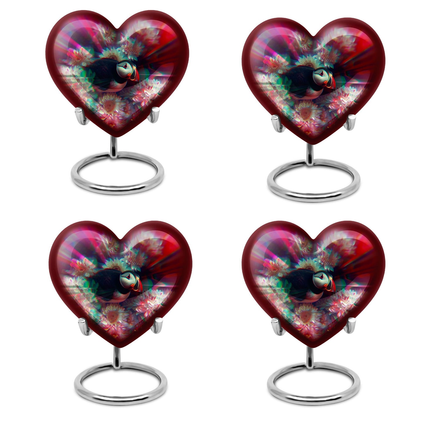 Toucans Urn, heart-shaped