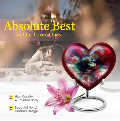 Toucans Urn, heart-shaped