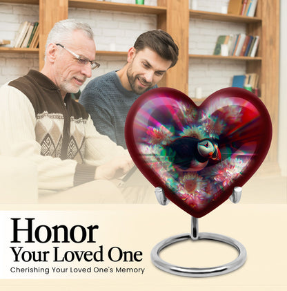 Toucans Urn, heart-shaped