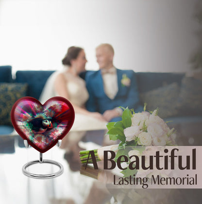 Toucans Urn, heart-shaped