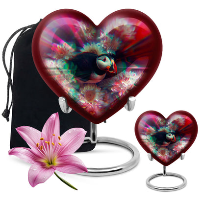 Toucans Urn, heart-shaped