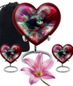Toucans Urn, heart-shaped