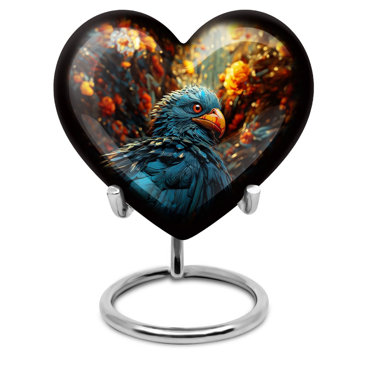 heart-shaped toucans urn