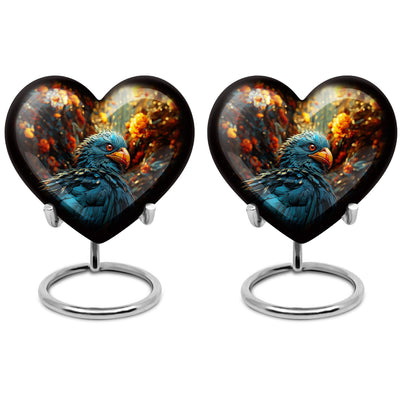 heart-shaped toucans urn